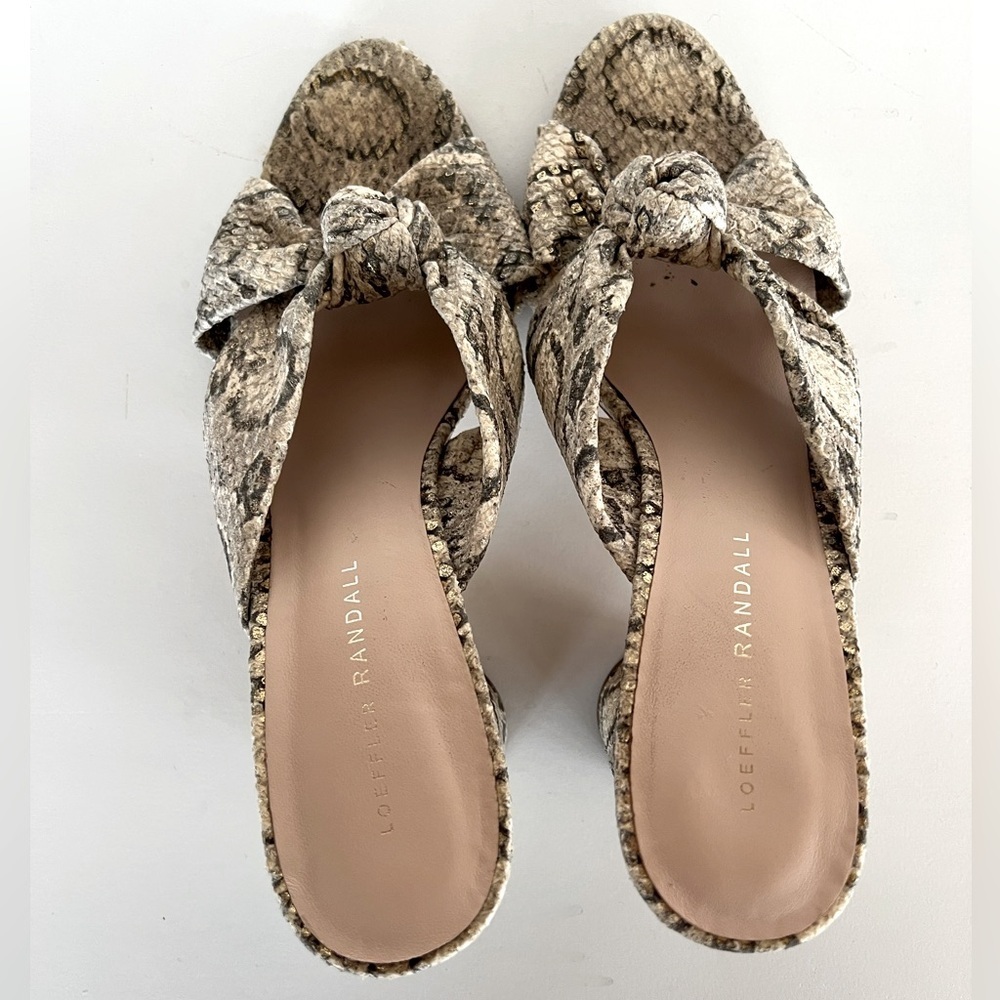 Loeffler Randall Coco High Heel Knot Snakeskin Slide, size 9.5 - Picture 3 of 13